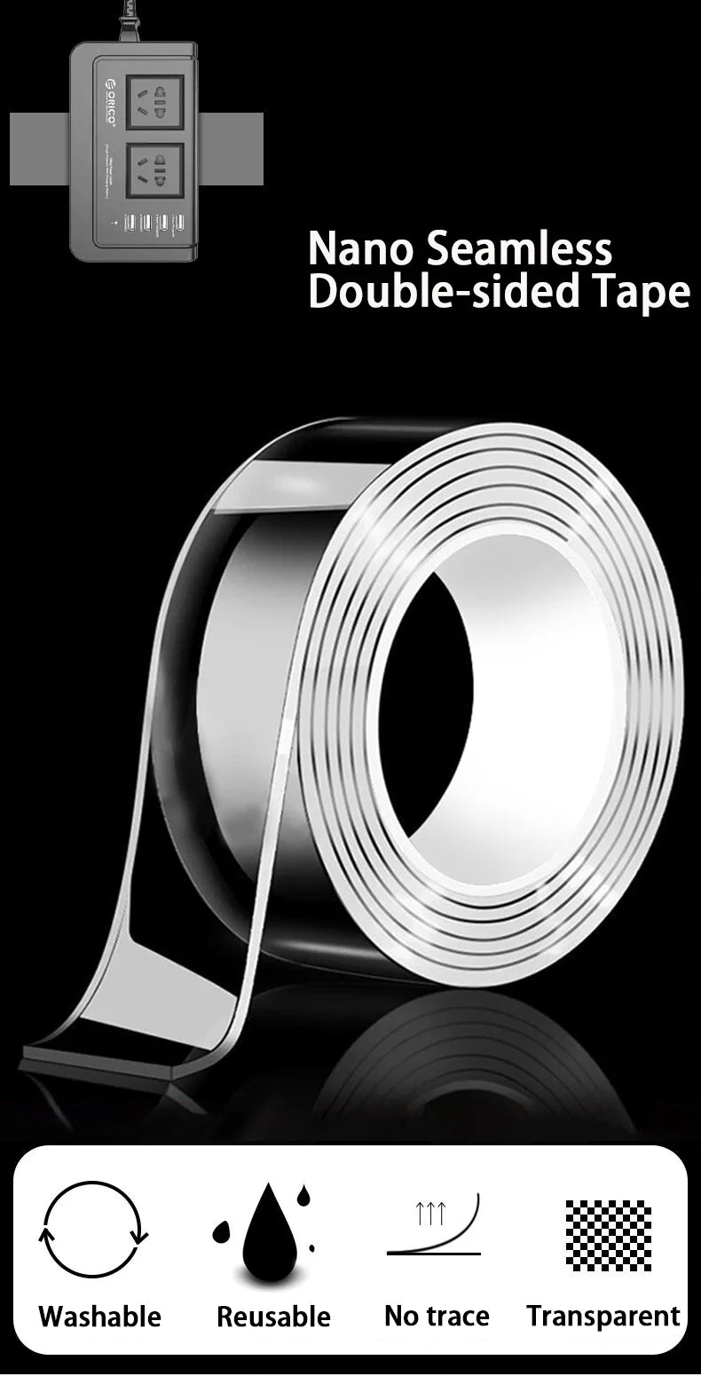 Nano Double-Sided Adhesive Tape – Extra Strong Reusable Waterproof Clear Mounting Tape