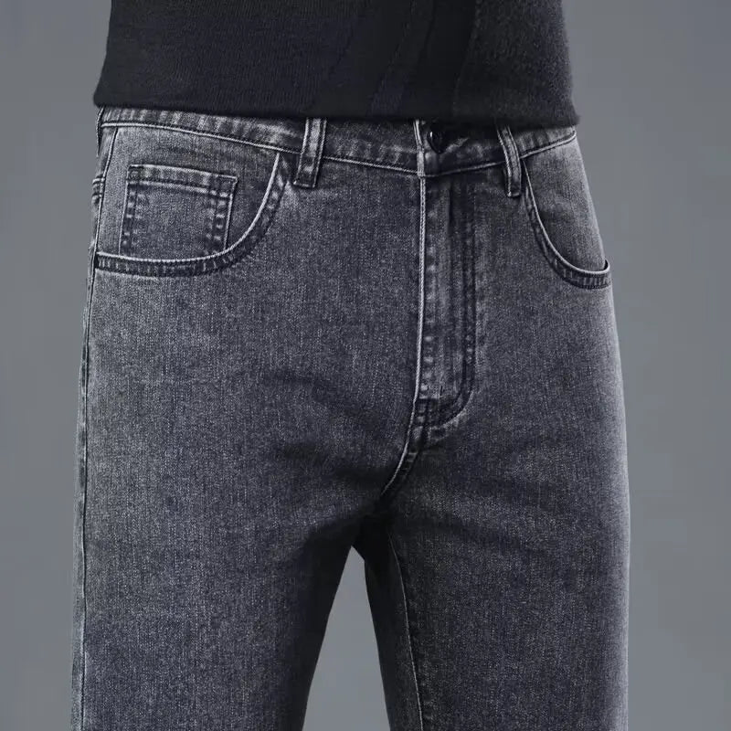 Autumn Summer Denim Jeans for Men – Straight Stretch Regular Fit