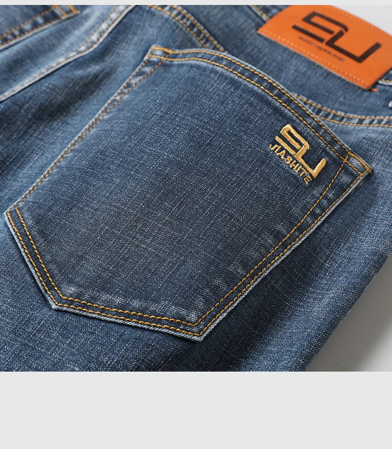 Cotton Stretch Jeans for Men – Classic Retro Slim Straight Fit