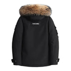 Men’s 90% White Duck Down Parka – Thick Warm Winter Coat with Detachable Fur Collar