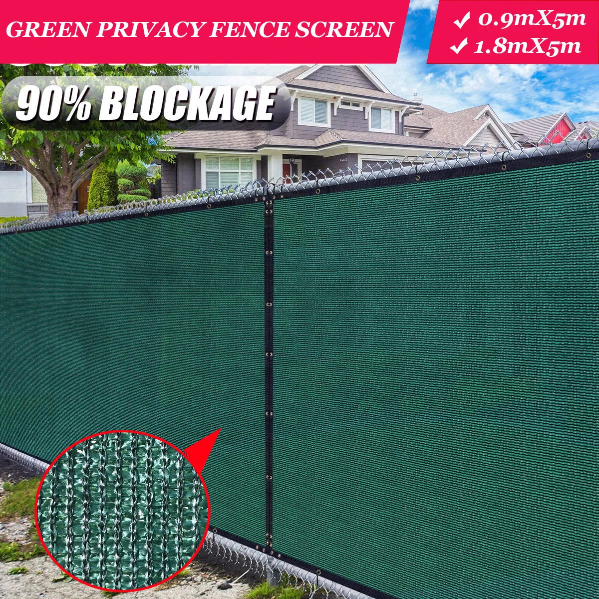 Green Fence Privacy Screen Windscreen – Heavy Duty Outdoor Privacy Barrier