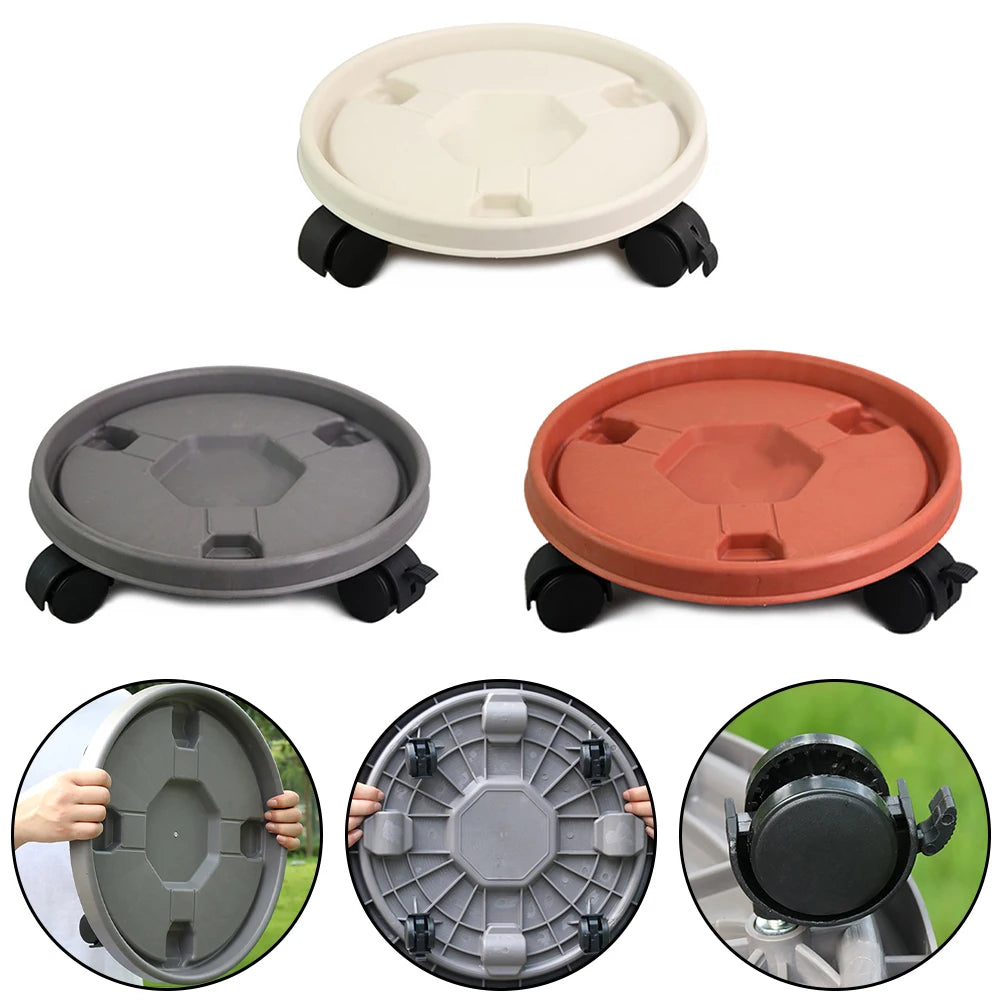 260mm Plant Mover With Wheels Plant Support Roller Universal Flower Pot Wheels Base Movable Tray Plant Stand With Rollers