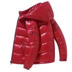 Glossy Short Down Jacket – Thickened Winter Hooded Coat for Men & Women