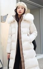 Parkas Women Long Coats – Fur Collar Maxi Winter Jacket