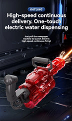 Rotating Spitfire Gatling Electric Water Gun – High-Pressure Continuous Pulse Water Blaster