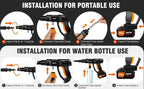 Cordless High Pressure Washer – Portable Car Washer with 2 21V Batteries & 6-in-1 Spray Nozzle