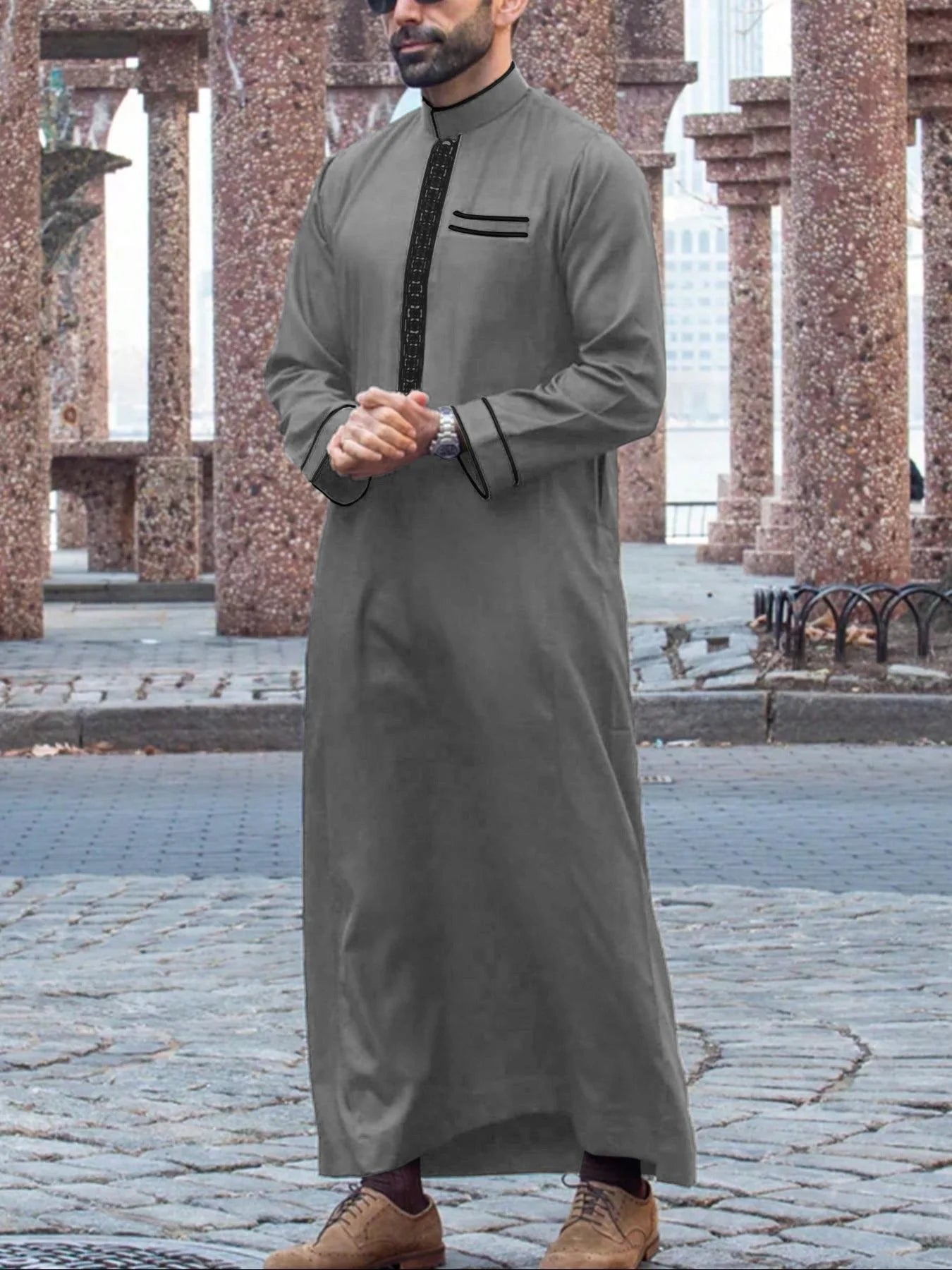 New Men’s Classic Thobe ailored Fit Jubba Thobe for Eid, Majlis & Daily Wear