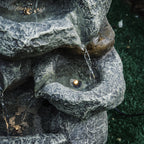 Tabletop Resin Water Fountain with LED Light – Indoor Zen Desk Decor Feature