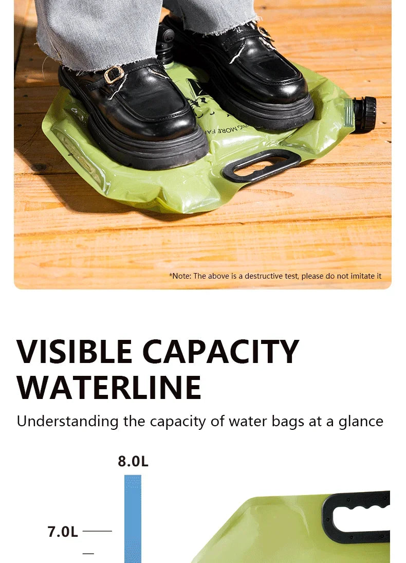 8L Large Capacity Outdoor Folding Water Bag – Portable Camping Water Storage Solution
