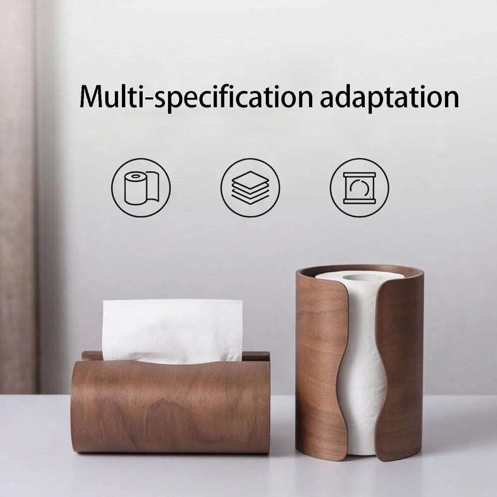 Natural Wooden Tissue Box Holder – Rustic Tissue Organizer for Home & Office