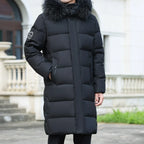 Men’s Winter Fur Collar Down Jacket – Luxury, Warm & Casual