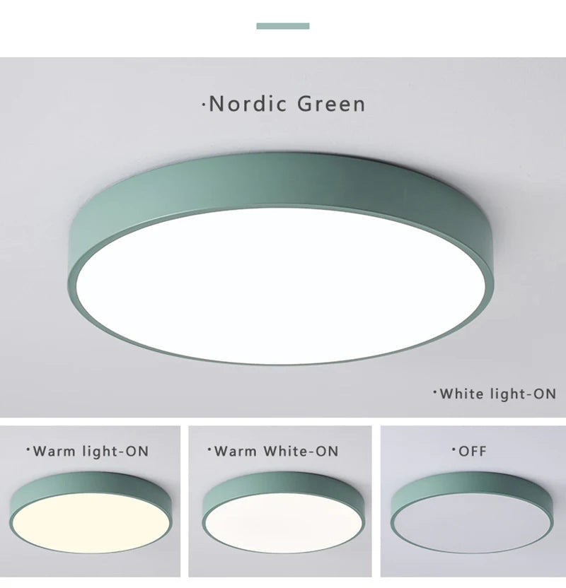 Macaron LED Nordic Ceiling Light – Modern Minimalist Lighting for Home