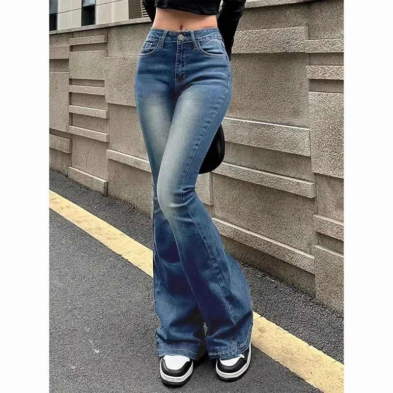 Women’s High Waist Flared Jeans – Stretchy Bootcut Denim Pants