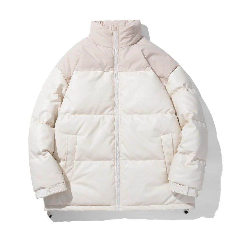COMXZ 2025 Stand Collar Puffer Jacket – Unisex American Style Winter Coat