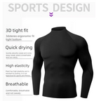 Lot de 2 T-shirts thermiques à col roulé et manches longues pour homme – Sous-vêtement de sport doux et fin en polaire