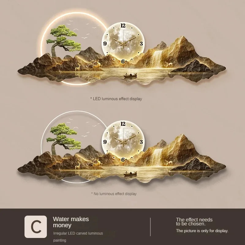 Luxury LED Wall Clock – Silent Nordic Design Minimalist Clock for Living Room & Home Decoration