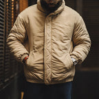 Maden Retro Khaki Cotton-Padded Jacket – Men’s Fall & Winter Outerwear