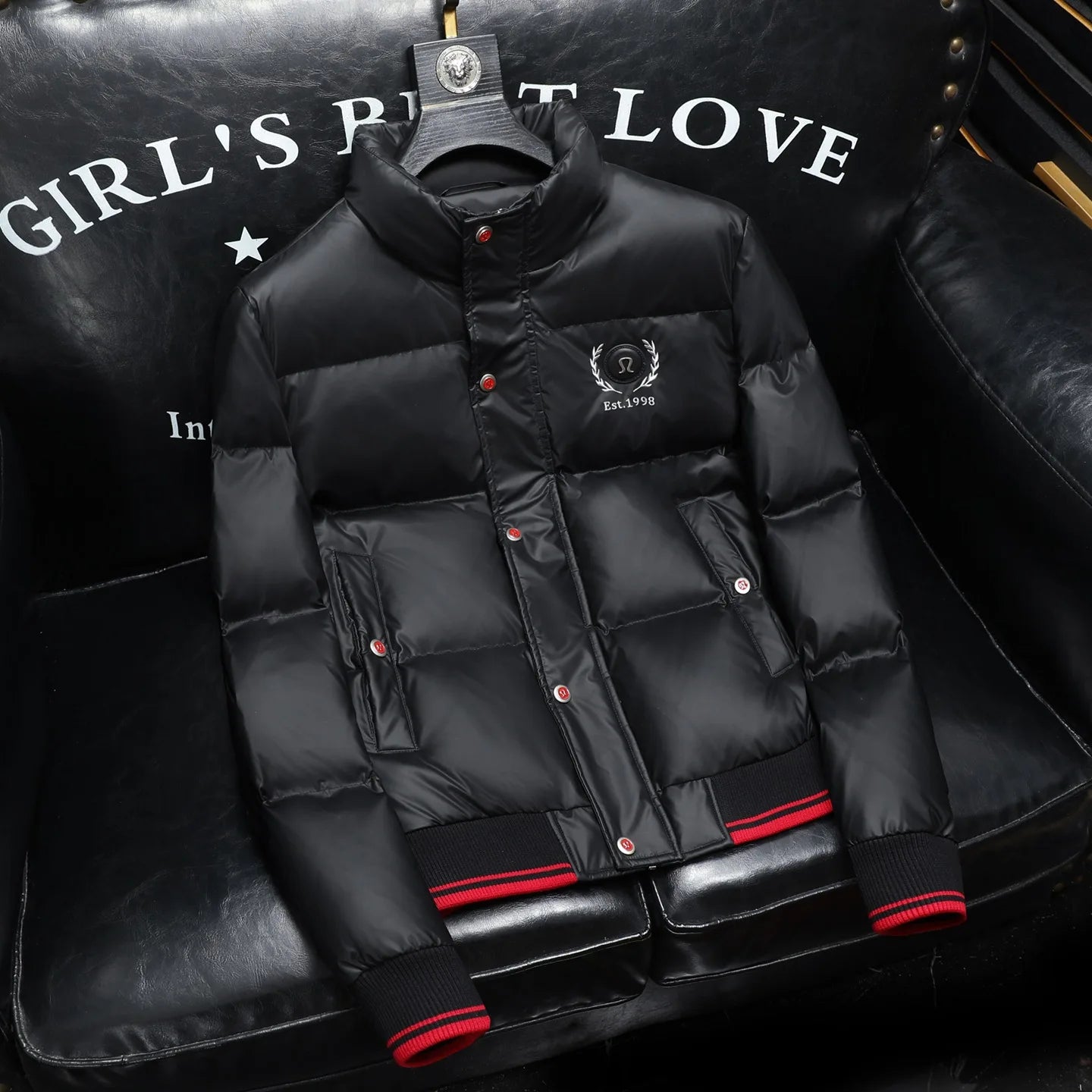 Men’s Fashion Casual Stand Collar Down Jacket – White Duck Down, Korean Urban Style