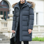 Men’s Winter Fur Collar Down Jacket – Luxury, Warm & Casual