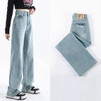 Girls Fashion Baggy High Waist Jeans