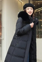 Parkas Women Long Coats – Fur Collar Maxi Winter Jacket