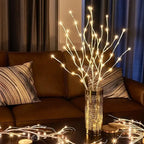 White Birch Branch LED Fairy Lights – 20 LED Battery Willow for Home & Outdoor