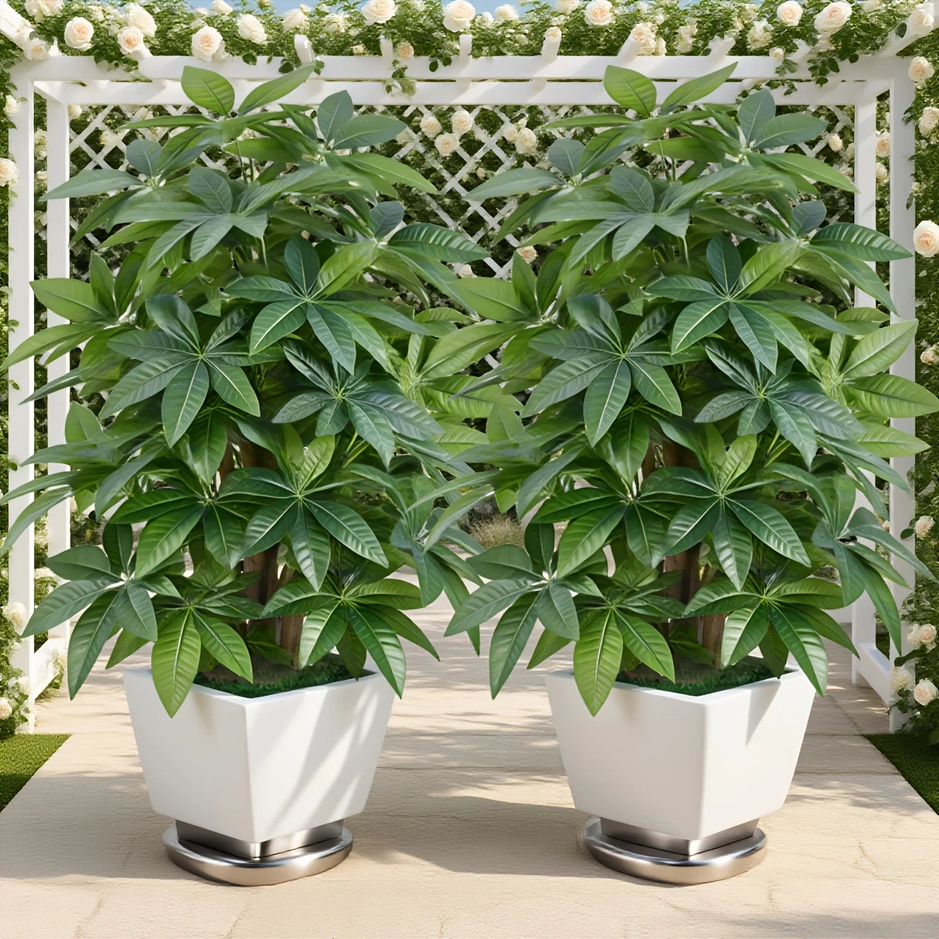 1pc Realistic Large Artificial Green Money Tree Palm – Outdoor Garden & Event Decoration