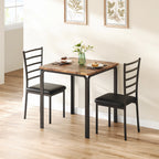 Table à manger pour 2 personnes – Petite table de cuisine carrée avec chaises rembourrées