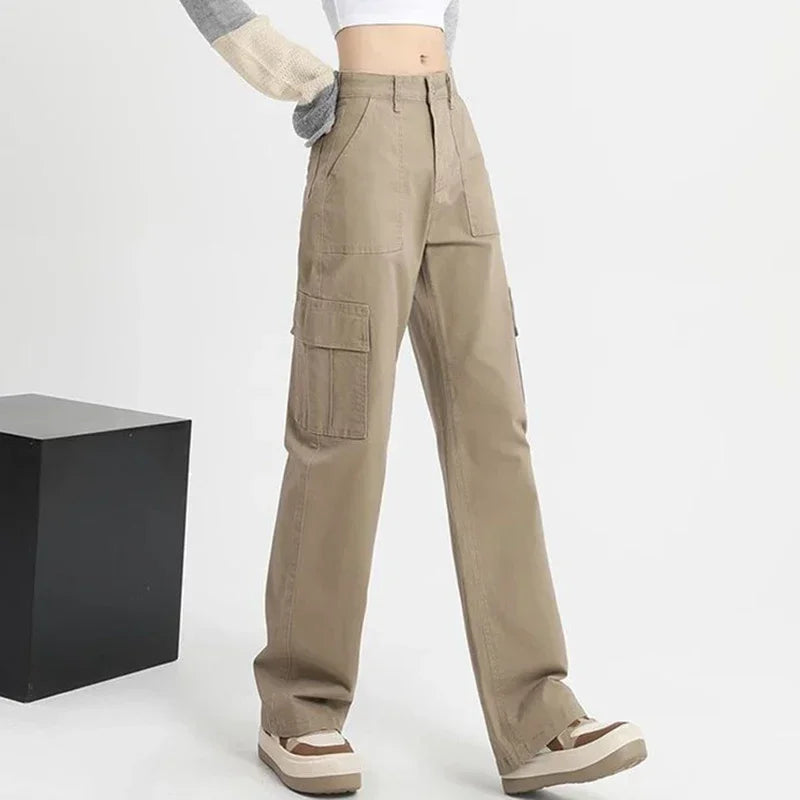 New Women Korean High Waist Straight Leg Jeans