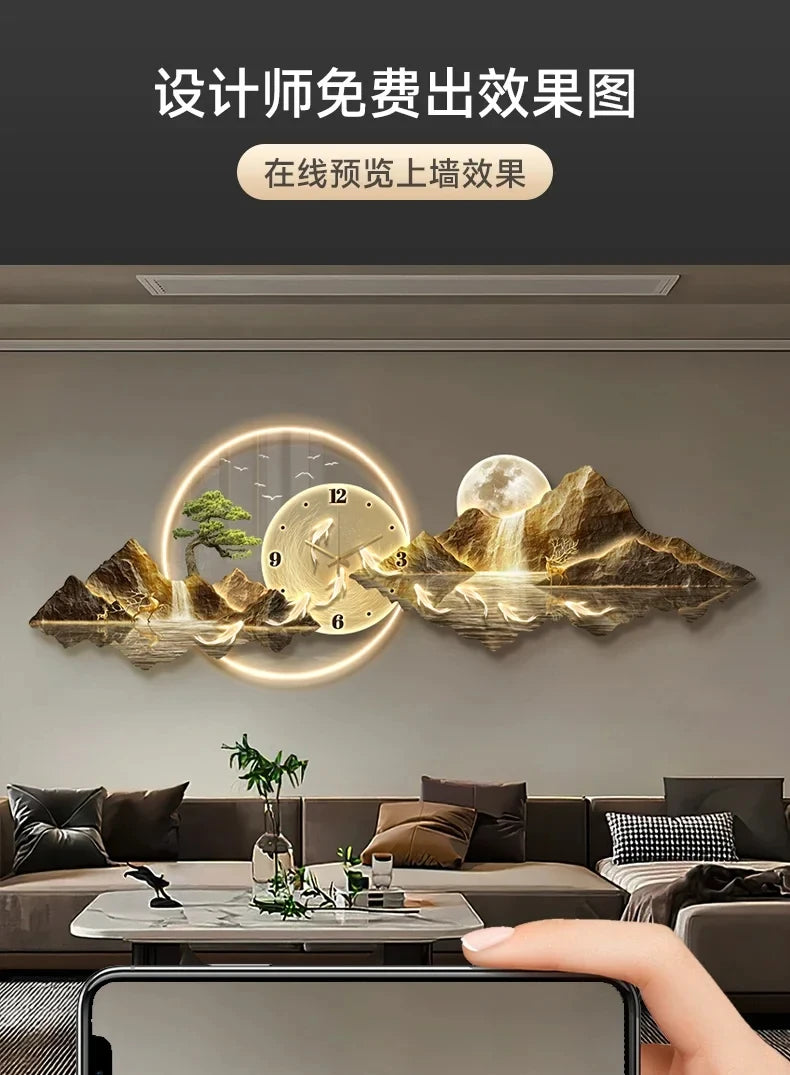 Luxury LED Wall Clock – Silent Nordic Design Minimalist Clock for Living Room & Home Decoration