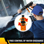 Cordless High Pressure Washer – Portable Car Washer with 2 21V Batteries & 6-in-1 Spray Nozzle