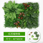 40X60cm 3D Artificial Green Plant Wall Panel – Realistic Grass Flower Wall Background Decor for Wedding, Garden & Outdoor Events