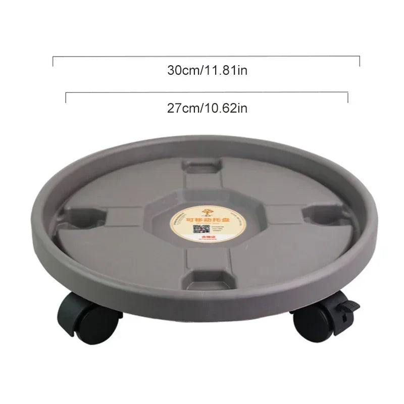 Water-receiving Plastic Universal Wheel Flower Pot Chassis Potted Round Rack Tray Mobile Roller Mobile Plant Flower Pot Stand