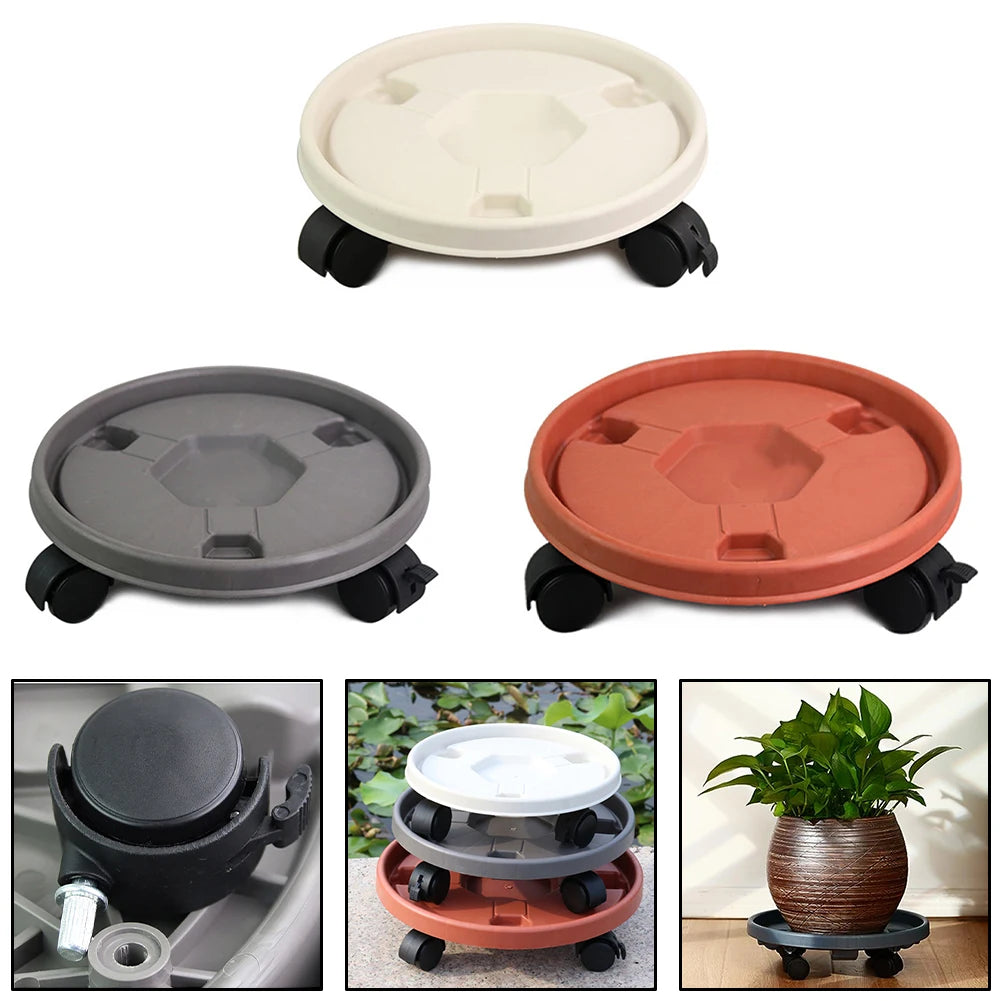 260mm Plant Mover With Wheels Plant Support Roller Universal Flower Pot Wheels Base Movable Tray Plant Stand With Rollers