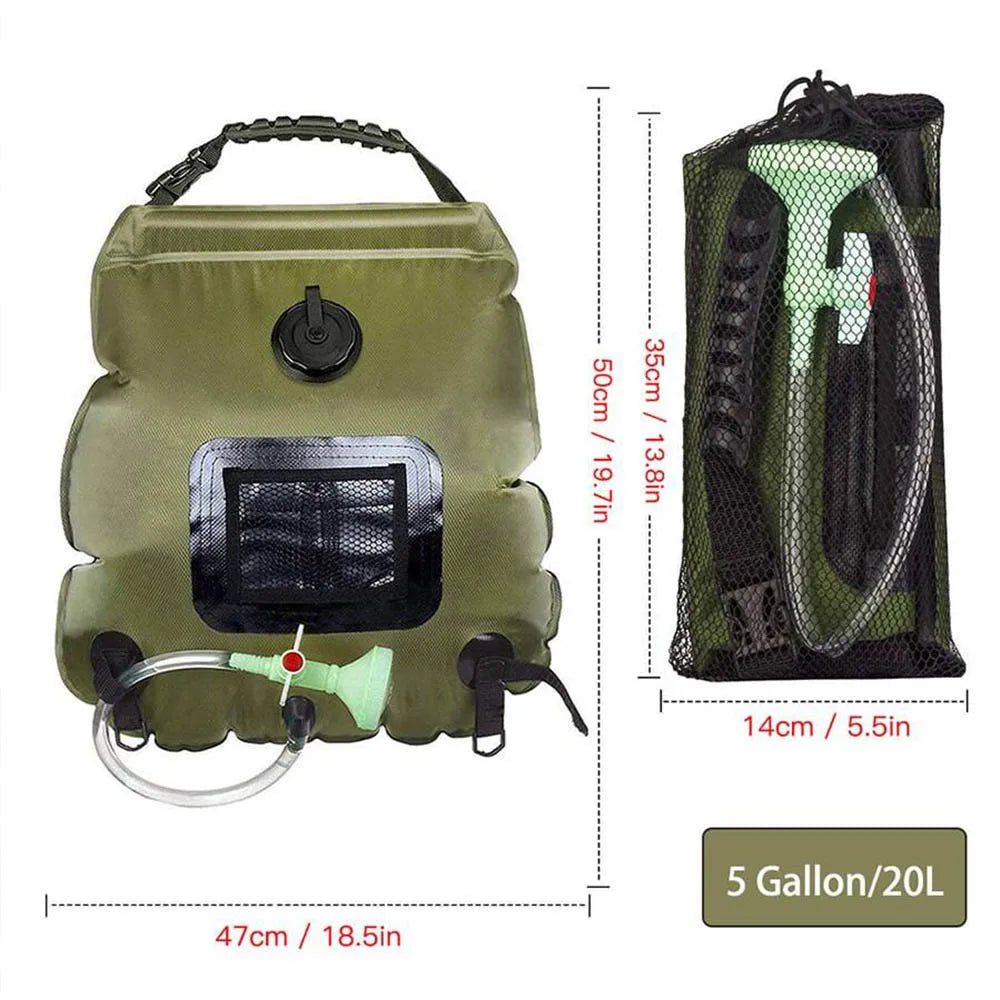 Solar Shower Bag 20L – Portable Outdoor Camping Solar Heated Shower