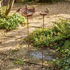 Vintage Flower-Shaped Metal Bird Bath with Garden Stake – Decorative Outdoor Bird Water Bowl for Garden, Lawn & Patio