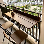 Space Saving Adjustable Height Folding Balcony Table – Hanging Railing Desk for Small Spaces