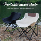 Portable Folding Camping Chair – Ultra-Light Low Back Moon Chair for Outdoor Adventures