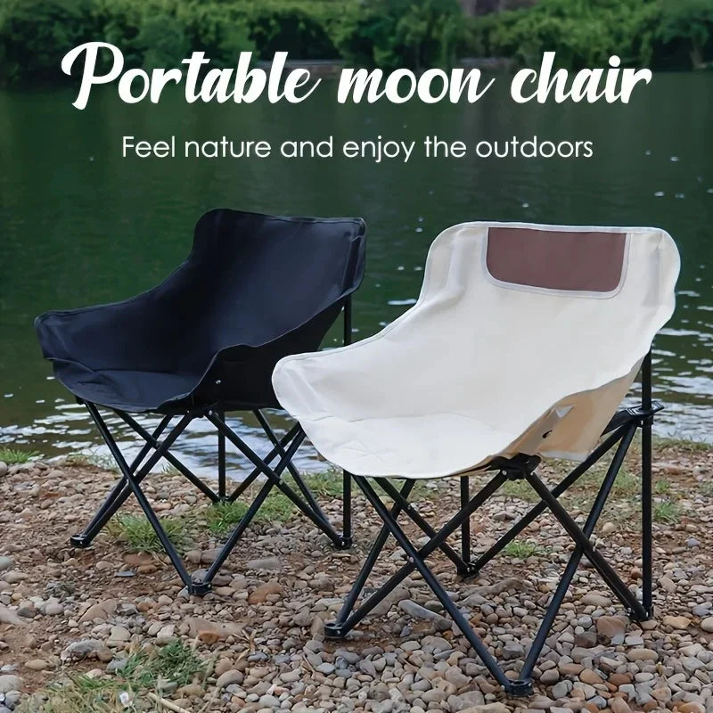Portable Folding Camping Chair – Ultra-Light Low Back Moon Chair for Outdoor Adventures