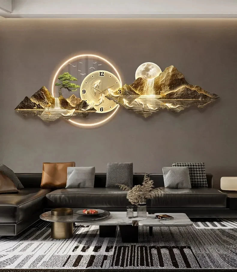 Luxury LED Wall Clock – Silent Nordic Design Minimalist Clock for Living Room & Home Decoration
