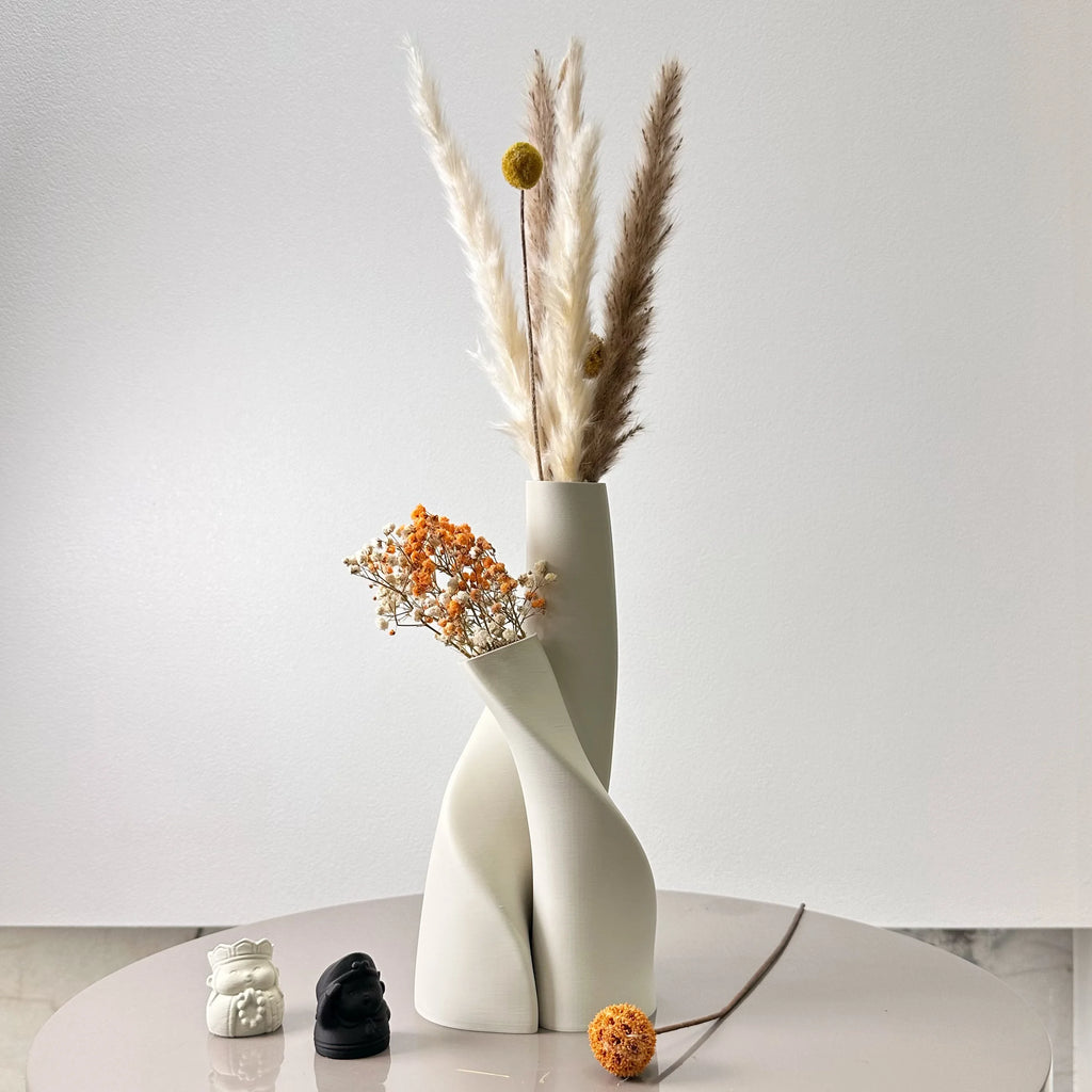 2PCS Creative Double-Shaped Vases – Colorful Dried Flower Vases for Living Room, Kitchen & Home Decor