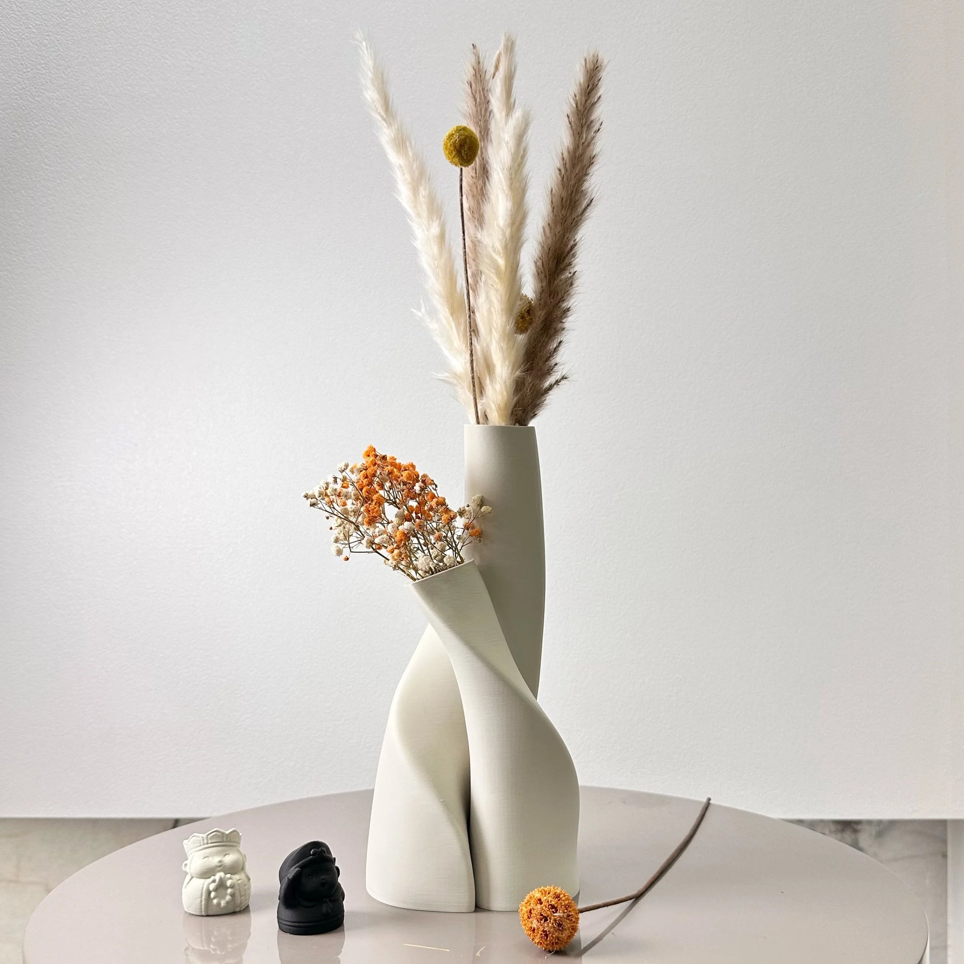 2PCS Creative Double-Shaped Vases – Colorful Dried Flower Vases for Living Room, Kitchen & Home Decor