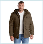 LZLLTT Men’s Winter Parka Jacket – Warm Fleece-Lined Outdoor Cotton Padded Coat