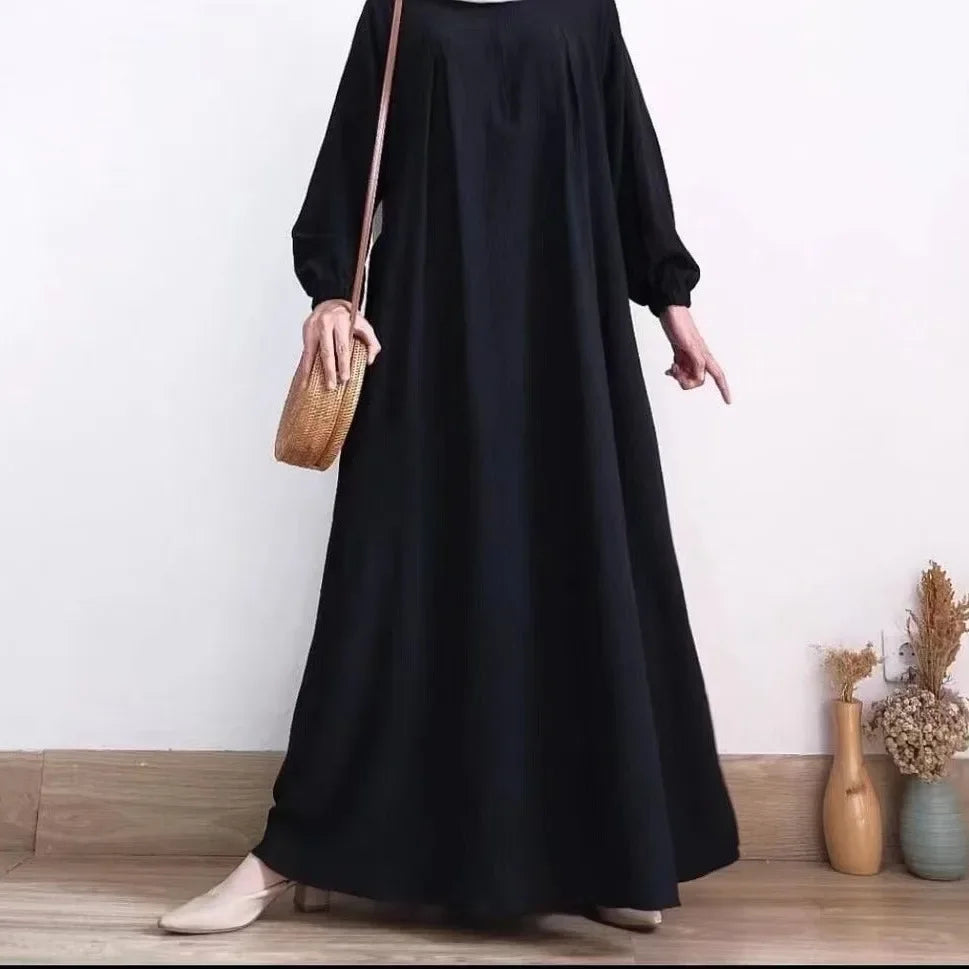 2026 Muslim Modest Abayas for Women Long Sleeve Casual Maxi Dress Ramadan Kaftan Robe Islamic Clothing Eid Party Jalabiya Caftan