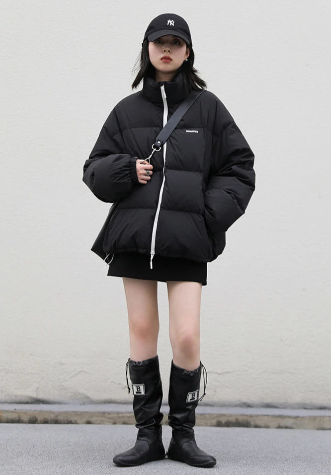 CHIC VEN Women’s 90% White Duck Down Jacket – Autumn/Winter Stand Collar Coat