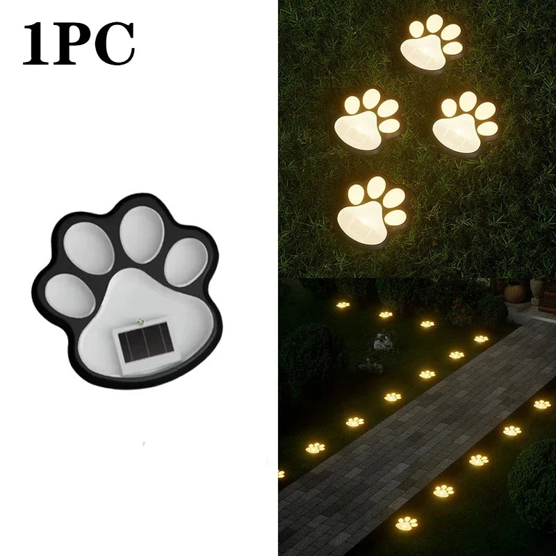 Lampes solaires à LED pour empreintes de pattes d'animaux – Lampes étanches pour allées de jardin extérieures (1-12 pièces)