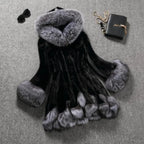 Hooded Loose Faux Fur Jacket – Women’s Thick Autumn Winter Maxi Coat