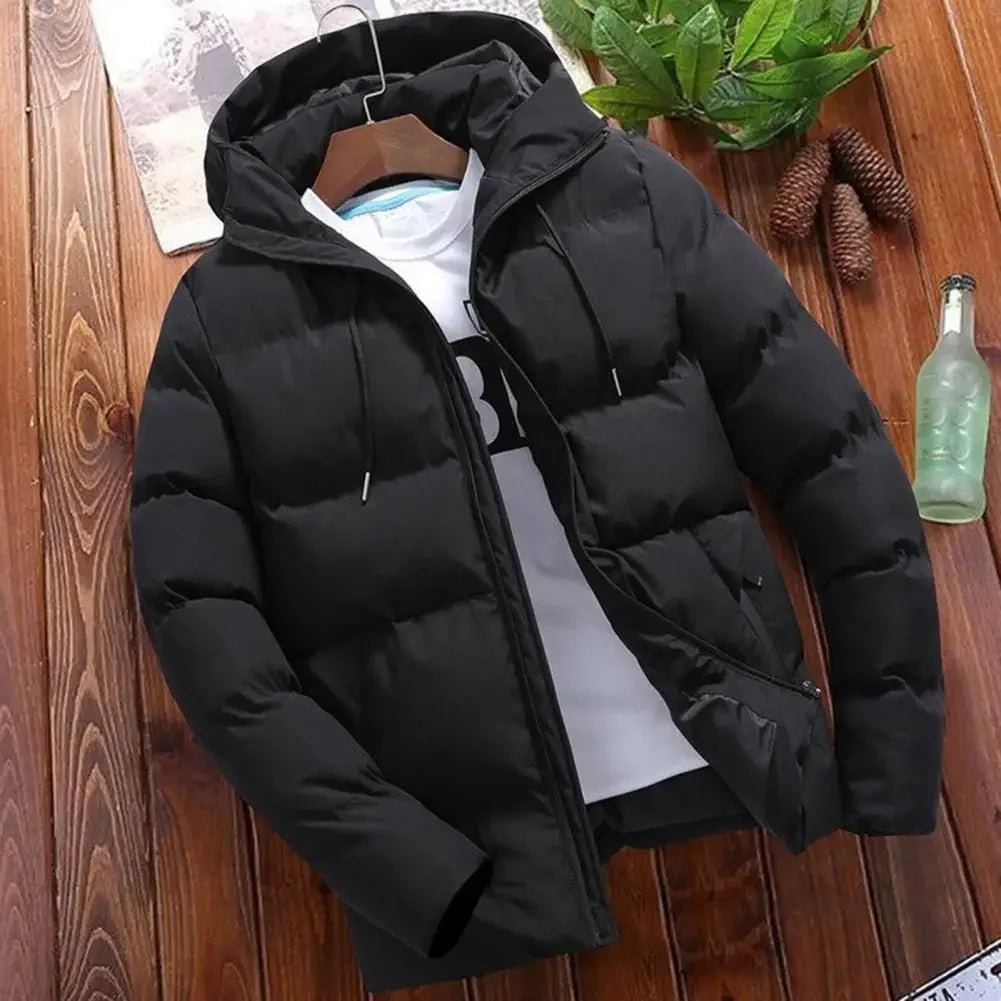 Men’s Winter Parka Jacket – Thick Puffer Coat with Hood, Warm Casual Overcoat for Daily Wear