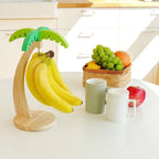 Wooden Banana Rack with Hook – Decorative Leaf Design Vertical Fruit Storage