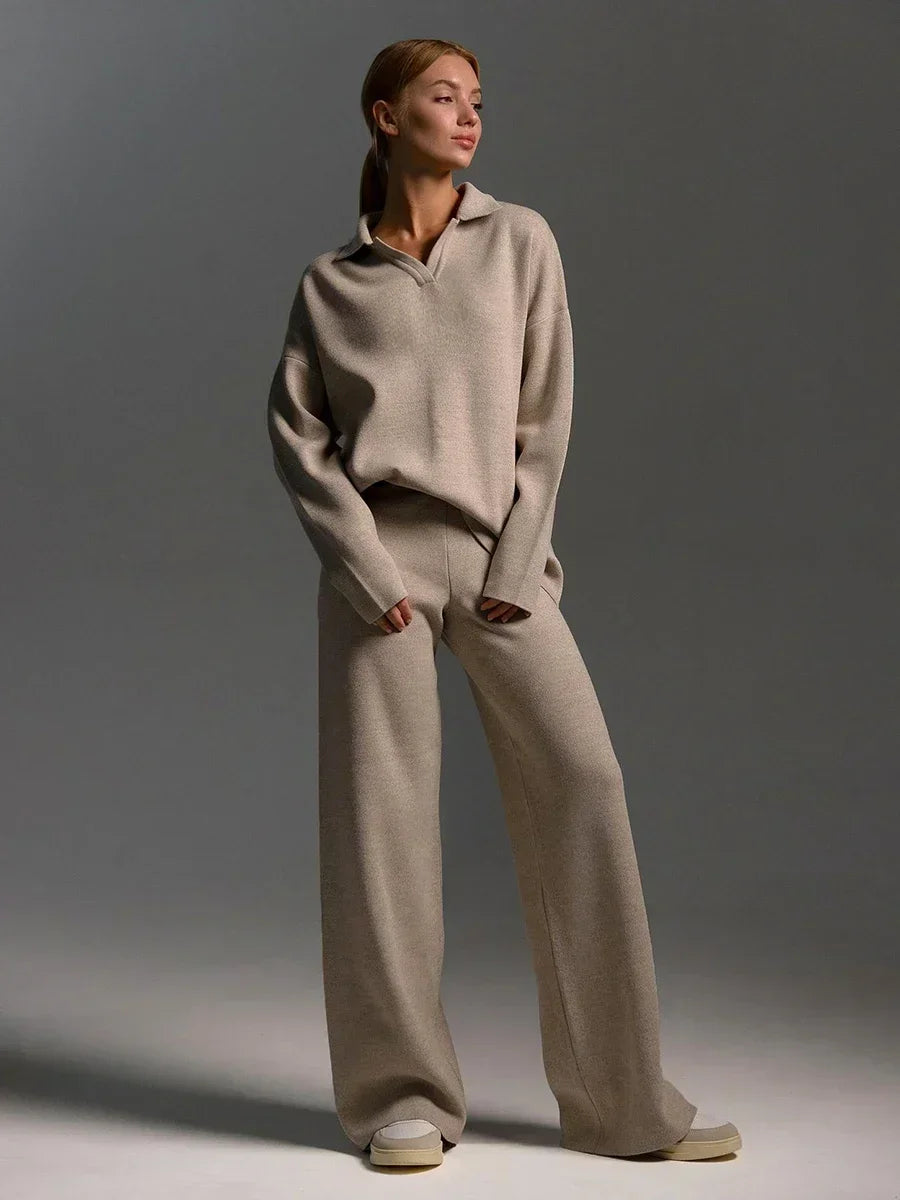 Ensemble coordonné tricoté épais pour femme - Collection Hiver